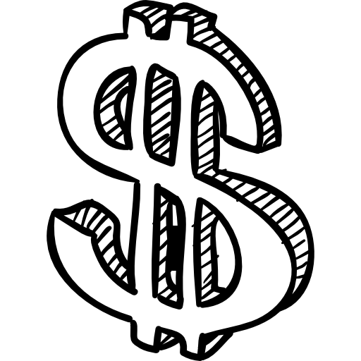 sketch of dollar sign